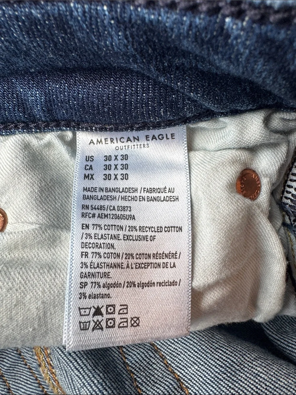 American Eagle Outfitters Men's Dark Blue Skinny Jeans